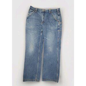 Duluth Trading Distressed Denim Workwear Jeans Men's‎ Size 38x34 100% Cotton